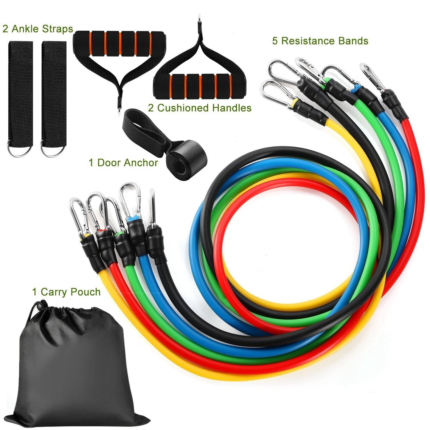 11 Piece Resistance Band Set